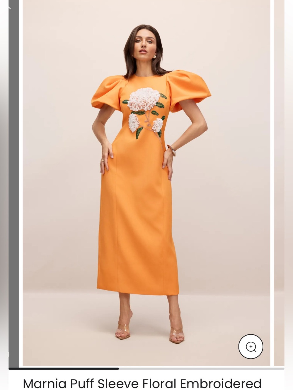 Marnia Puff Sleeve Floral Embroidered Maxi Dress